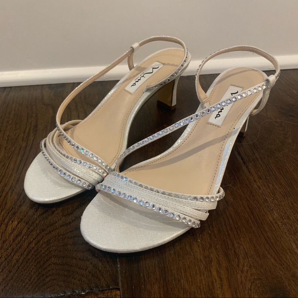 White Nina heels